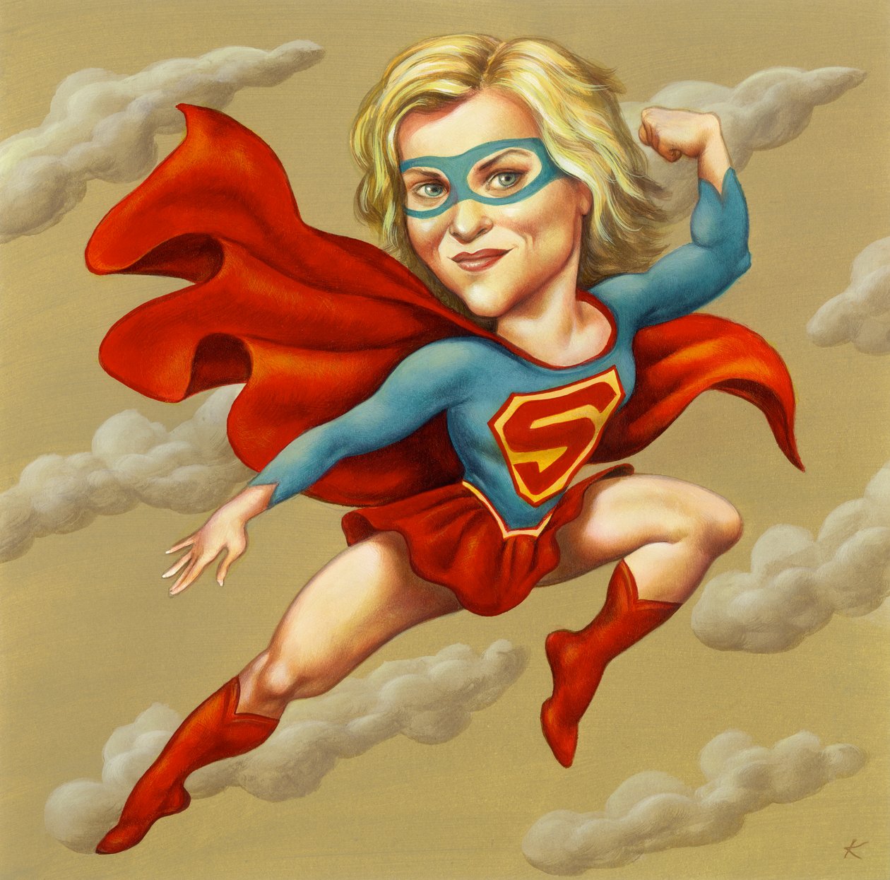 Supergirl, 2005 (akryl na płycie ilustracyjnej) autorstwa Anita Kunz