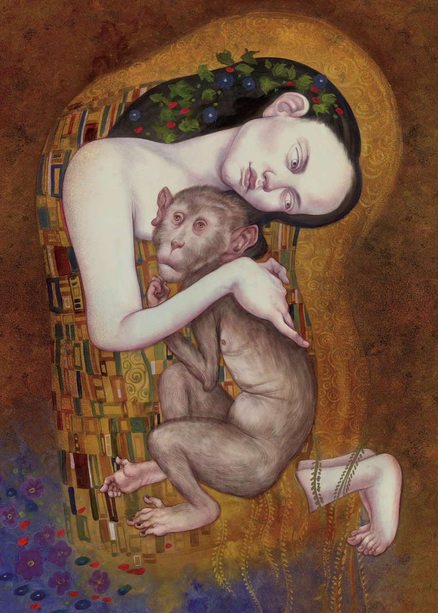 The Snog, 2016 (farba akrylowa na płycie ilustracyjnej) autorstwa Anita Kunz