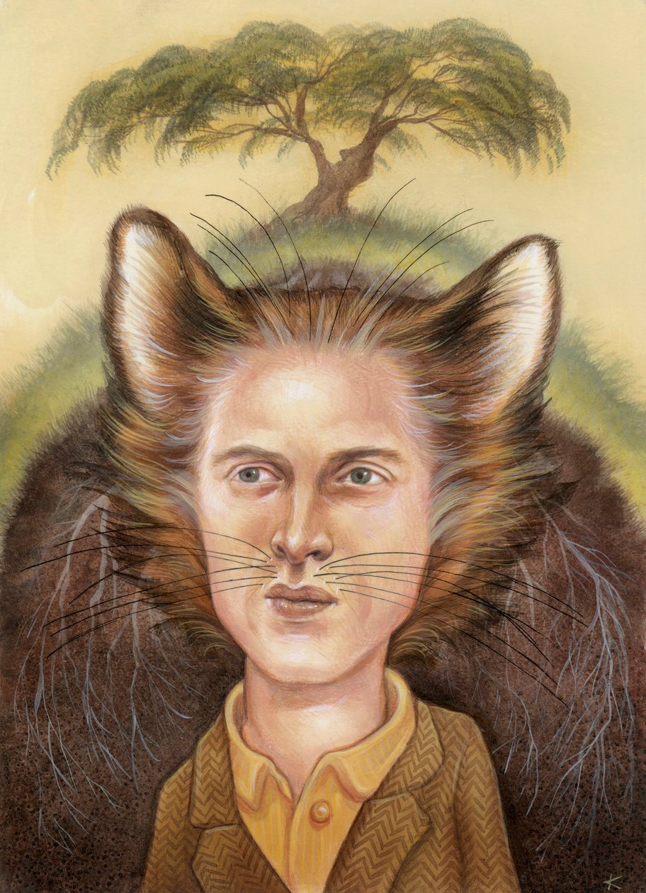 Wes Anderson, 2009 (akryl na płycie ilustracyjnej) autorstwa Anita Kunz