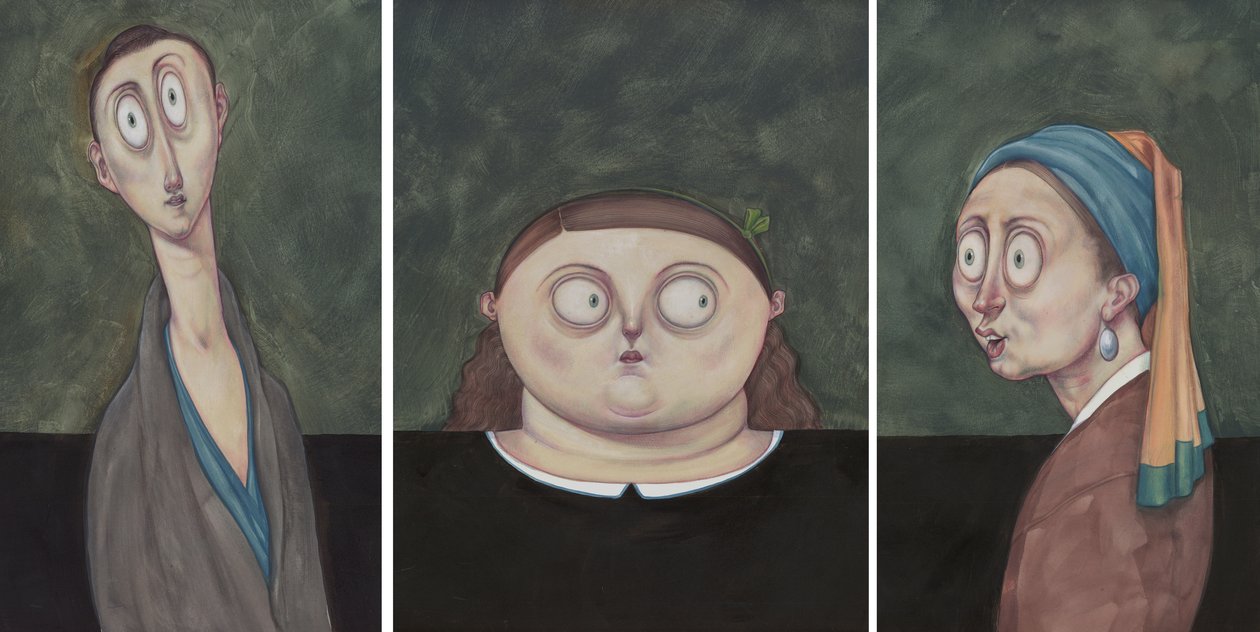 Women Chilling, 2017 (farba akrylowa na płycie ilustracyjnej) autorstwa Anita Kunz