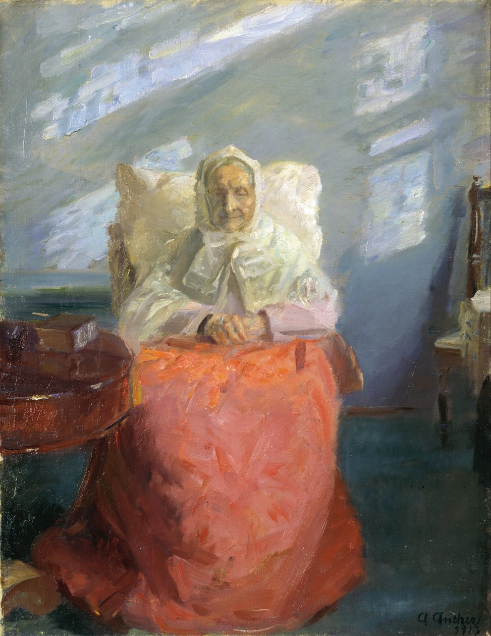Pani Ane Brøndum w niebieskim pokoju autorstwa Anna Ancher