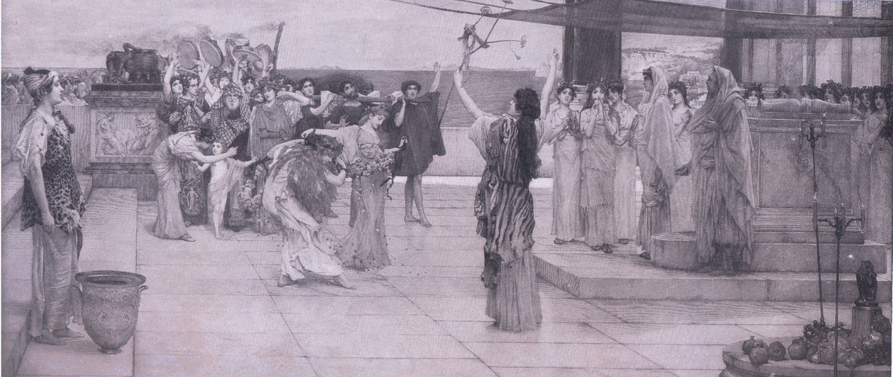 Dedykacja dla Bachusa, Bibbys Annual, 1916-1917 autorstwa Anna after Alma Tadema