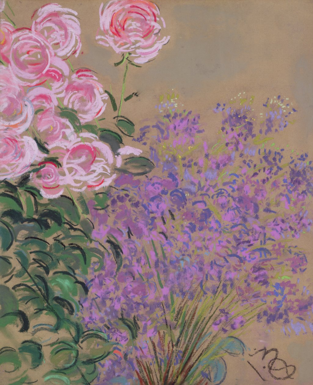 Kwiaty (pastel na papierze) autorstwa Anna de Noailles