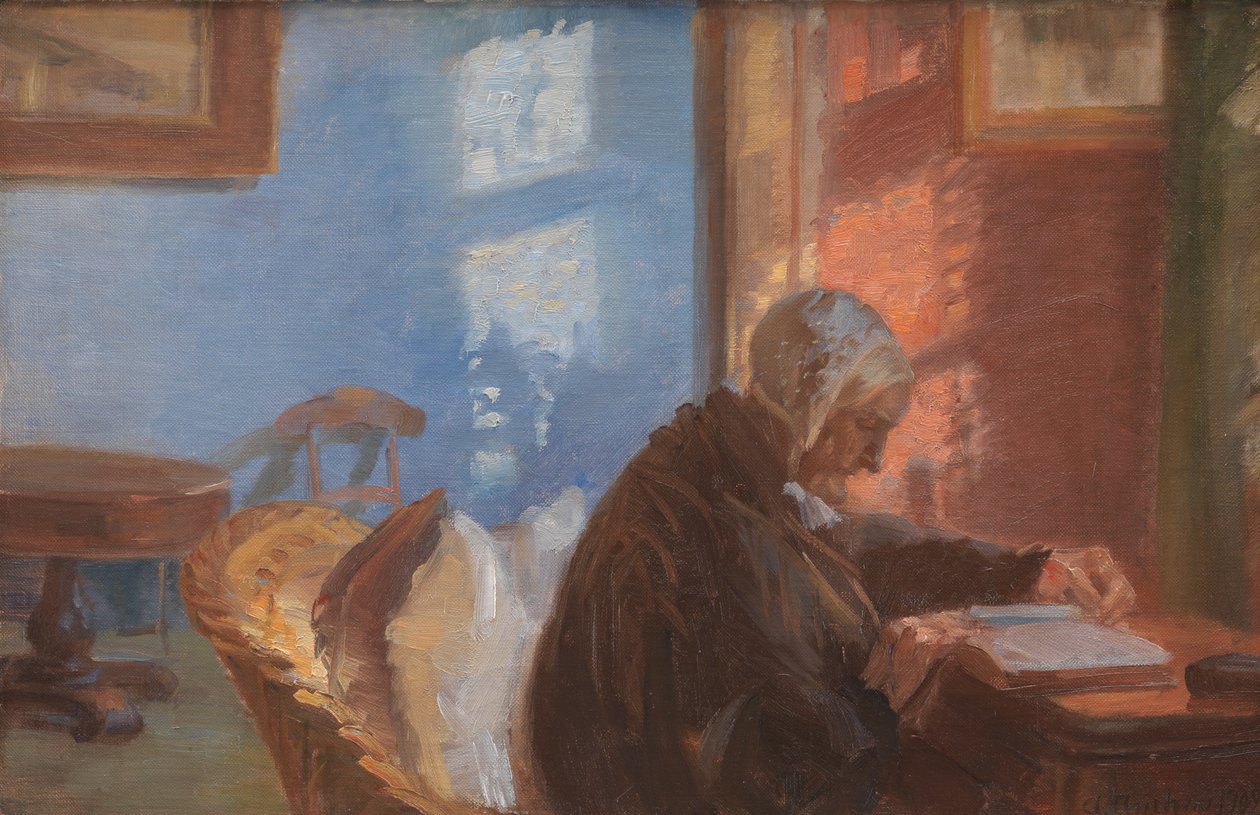 Matka Artysty i Hedvig Brøndum w Czerwonym Pokoju autorstwa Anna Ancher