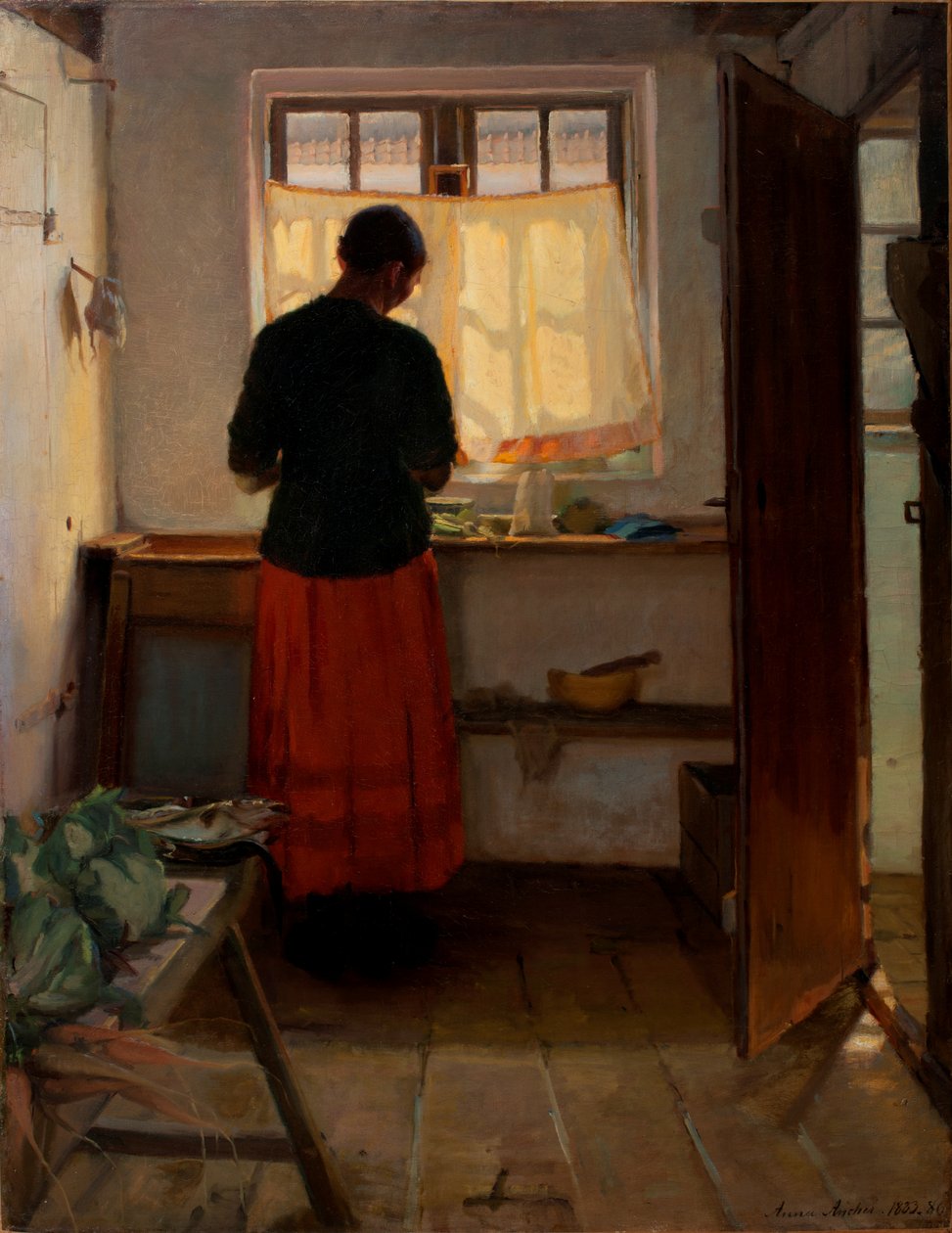Pokojówka w kuchni autorstwa Anna Ancher