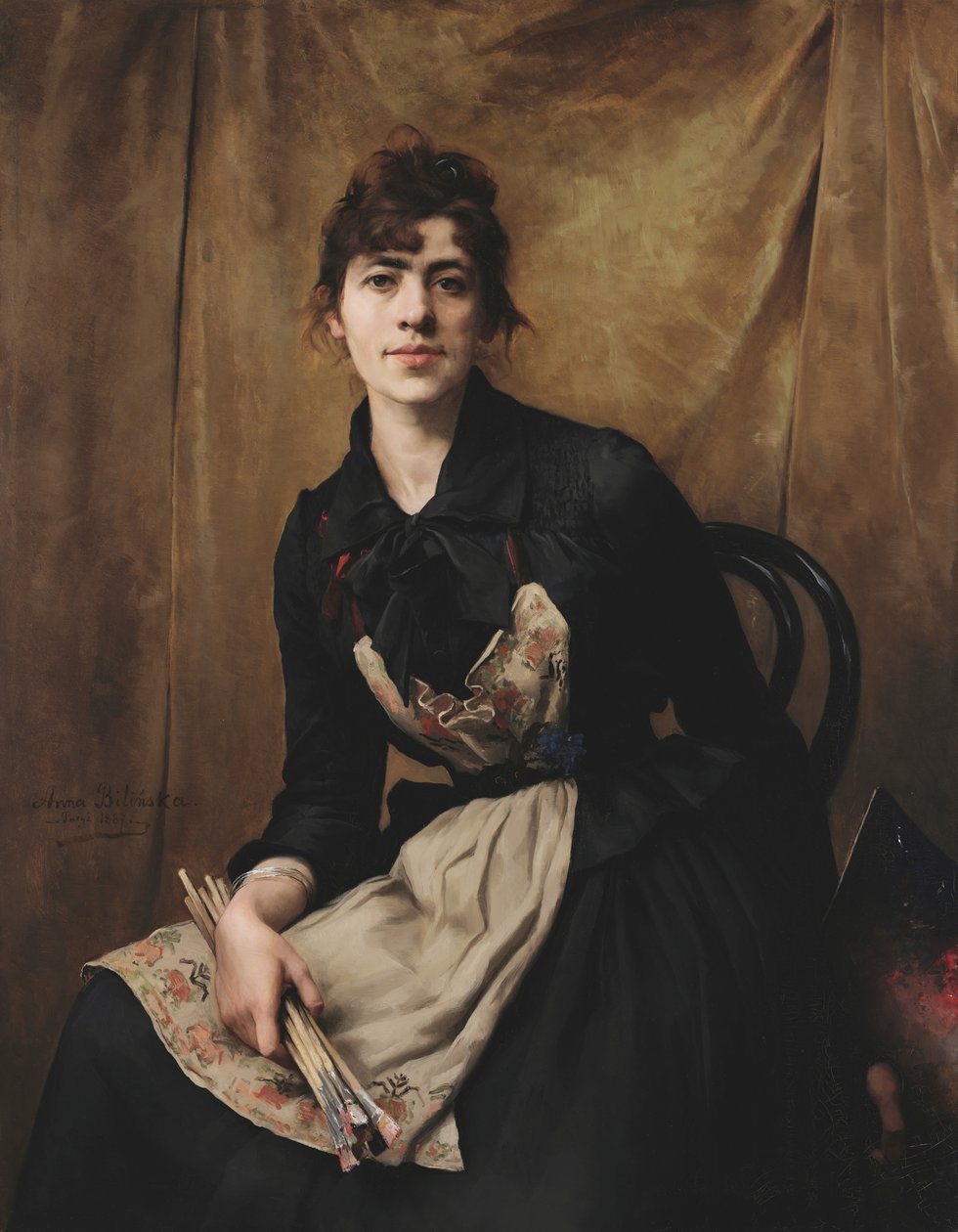 Autoportret z paletą autorstwa Anna Bilinska