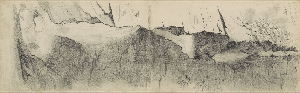 Wodospad w dolinie Dala w pobliżu Leukerbad autorstwa Anna Catharina Maria van Eeghen (possibly)