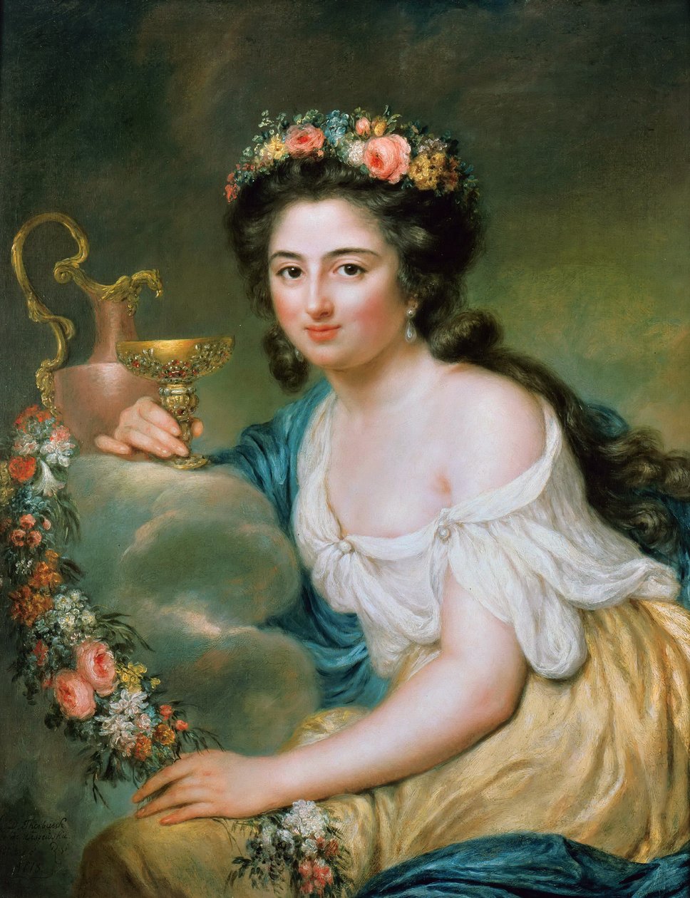Portret Henriette Herz, ur. De Lemos 1764-1847 jako Hebe, 1778. autorstwa Anna Dorothea Therbusch