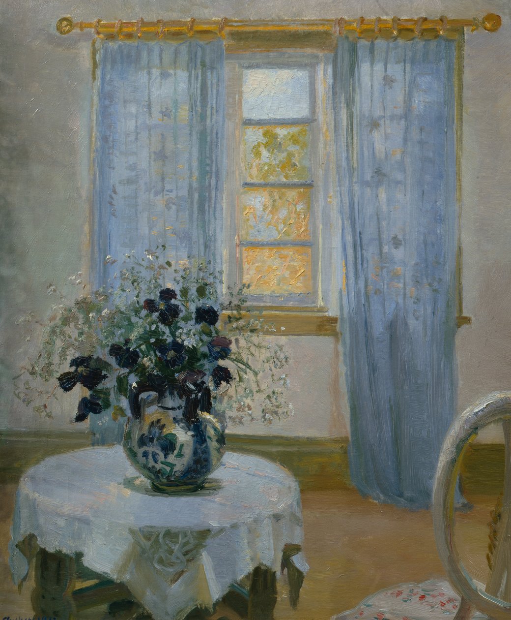 Wnętrze z powojnikiem (kwiat) autorstwa Anna Kirstine Ancher