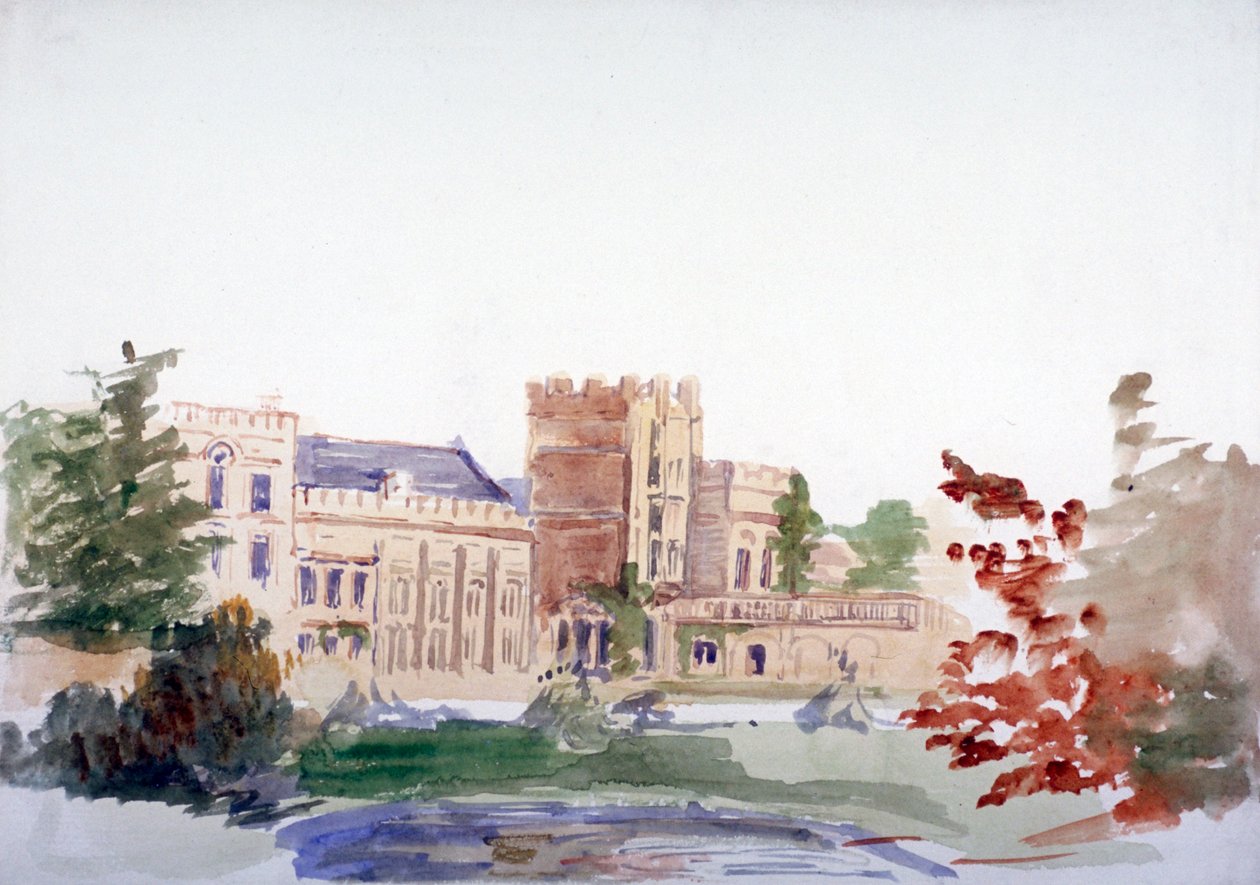 „Zamek widziany przez drzewa”, ok. 1864-1930 r. autorstwa Anna Lea Merritt