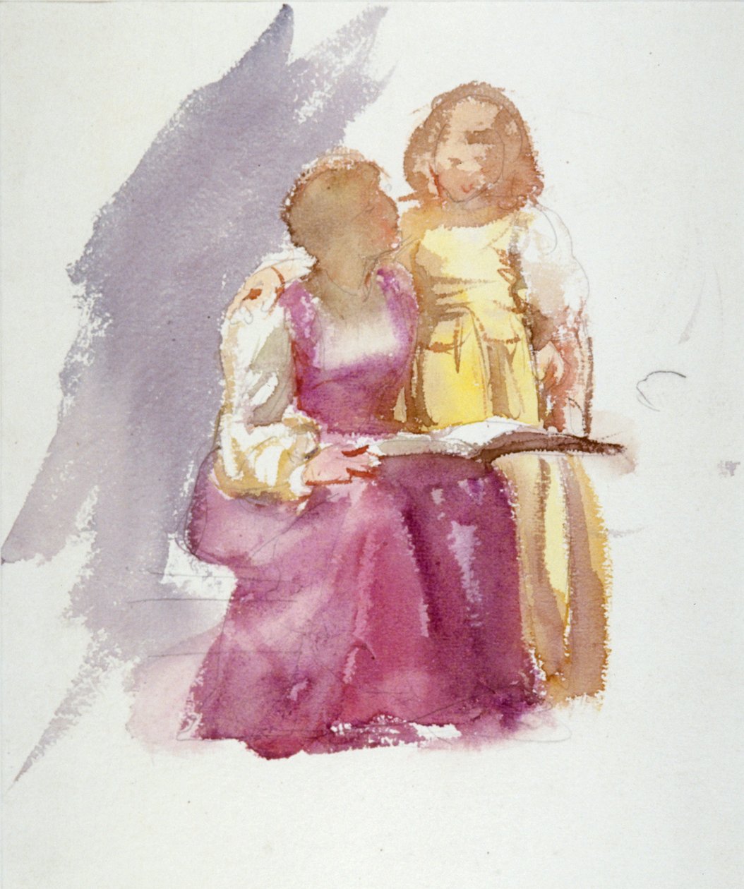 „Siedząca kobieta i młoda dziewczyna”, ok. 1864-1930 autorstwa Anna Lea Merritt