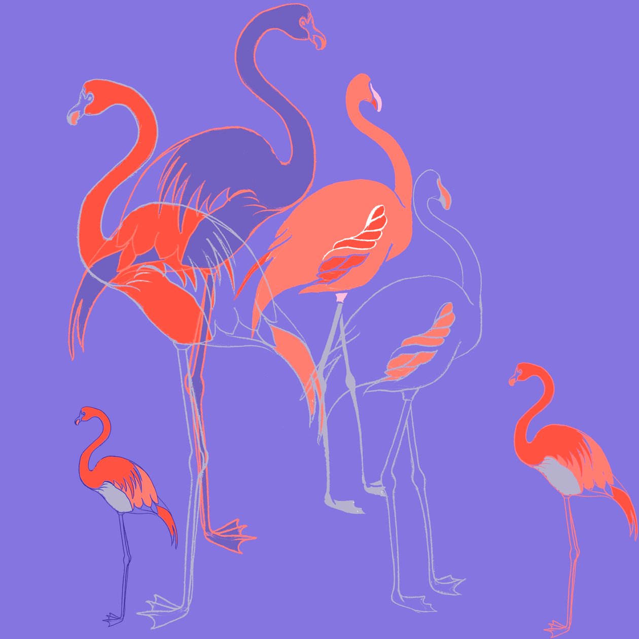 Flamingi autorstwa Anna Platts