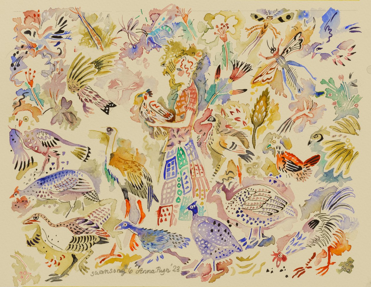 6 Swansong, 2023 (akwarela) autorstwa Anna Pugh