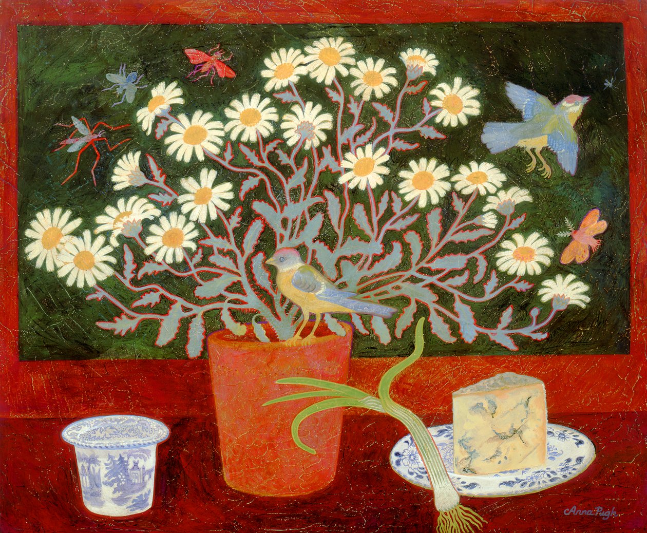 Gliniana doniczka ze stokrotkami autorstwa Anna Pugh