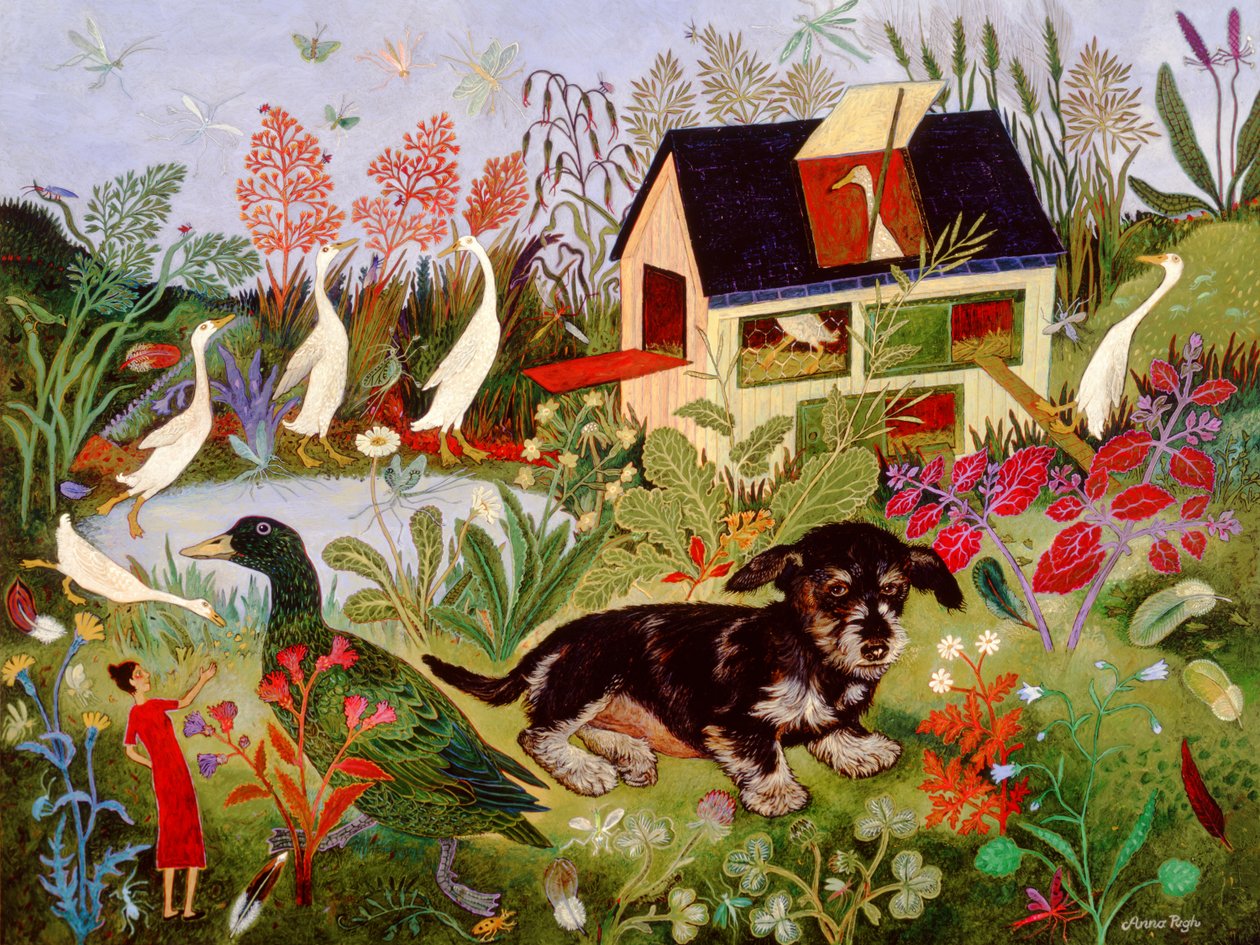 Kaczki Diany, 2010 (akryl) autorstwa Anna Pugh