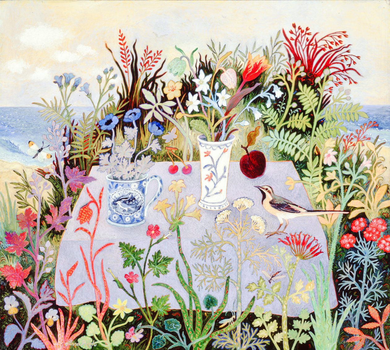 Kwiaty na stole, 2004 (akryl) autorstwa Anna Pugh