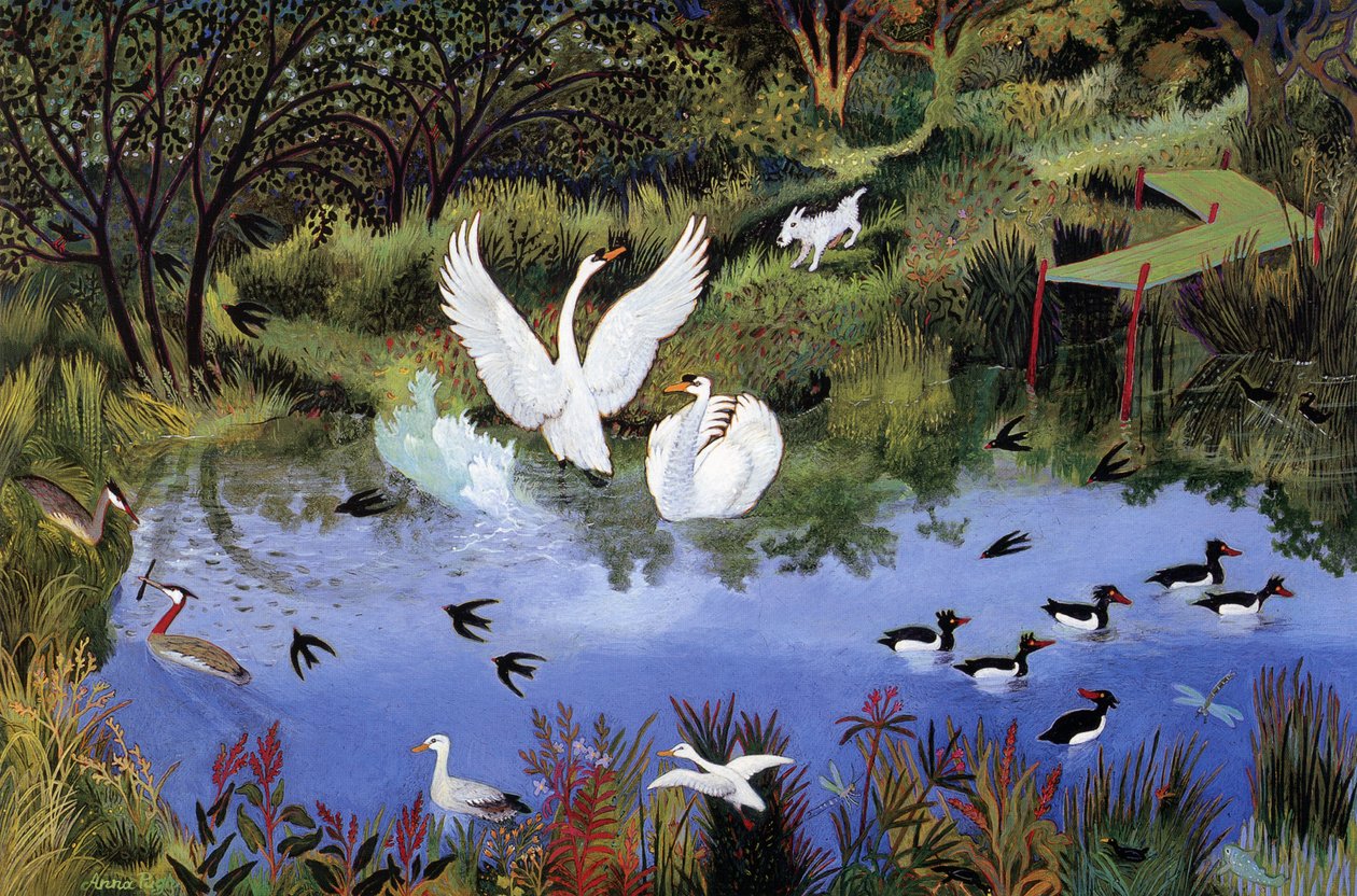 Staw Młyński, 2006 (akryl) autorstwa Anna Pugh