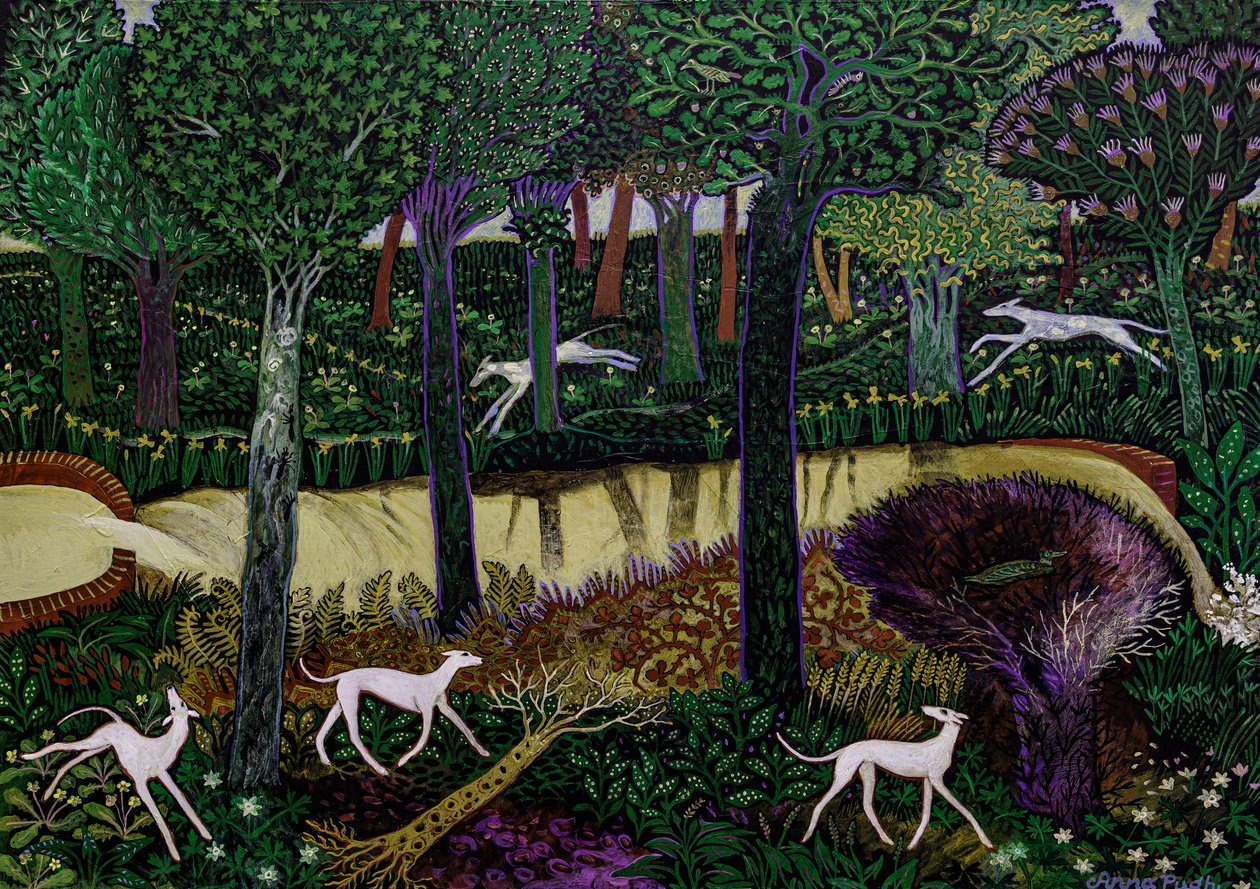 Pussys Primrose, 2017 (akryl) autorstwa Anna Pugh
