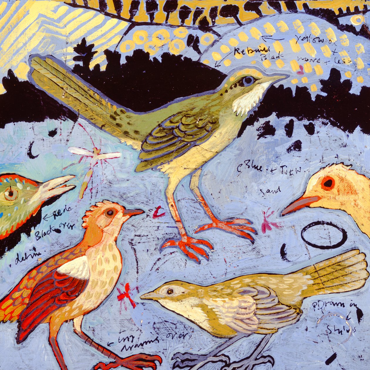 Małe ptaki, 2006 (akryl) autorstwa Anna Pugh