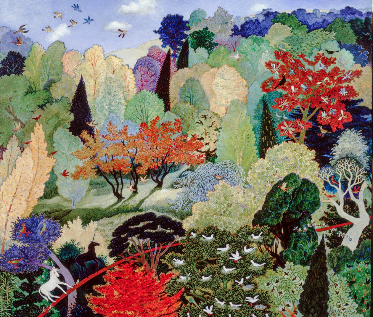 Drzewo lęgowe, 2007 (akryl) autorstwa Anna Pugh