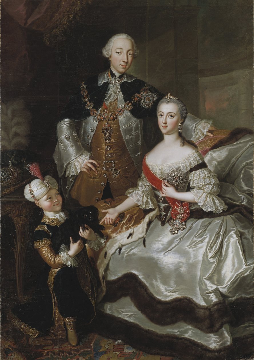 Piotra III Fiodorowicza, cesarza Rosji i Katarzyny Aleksiejewnej (Kat. II) - Portret wielkiego księcia Piotra Fiodorowicza i wielkiej księżnej Katarzyny Aleksiejewny, autorstwa Lisiewskiej, Anny Rozyny (1713-1783). olej na płótnie autorstwa Anna Rosina Lisiewska