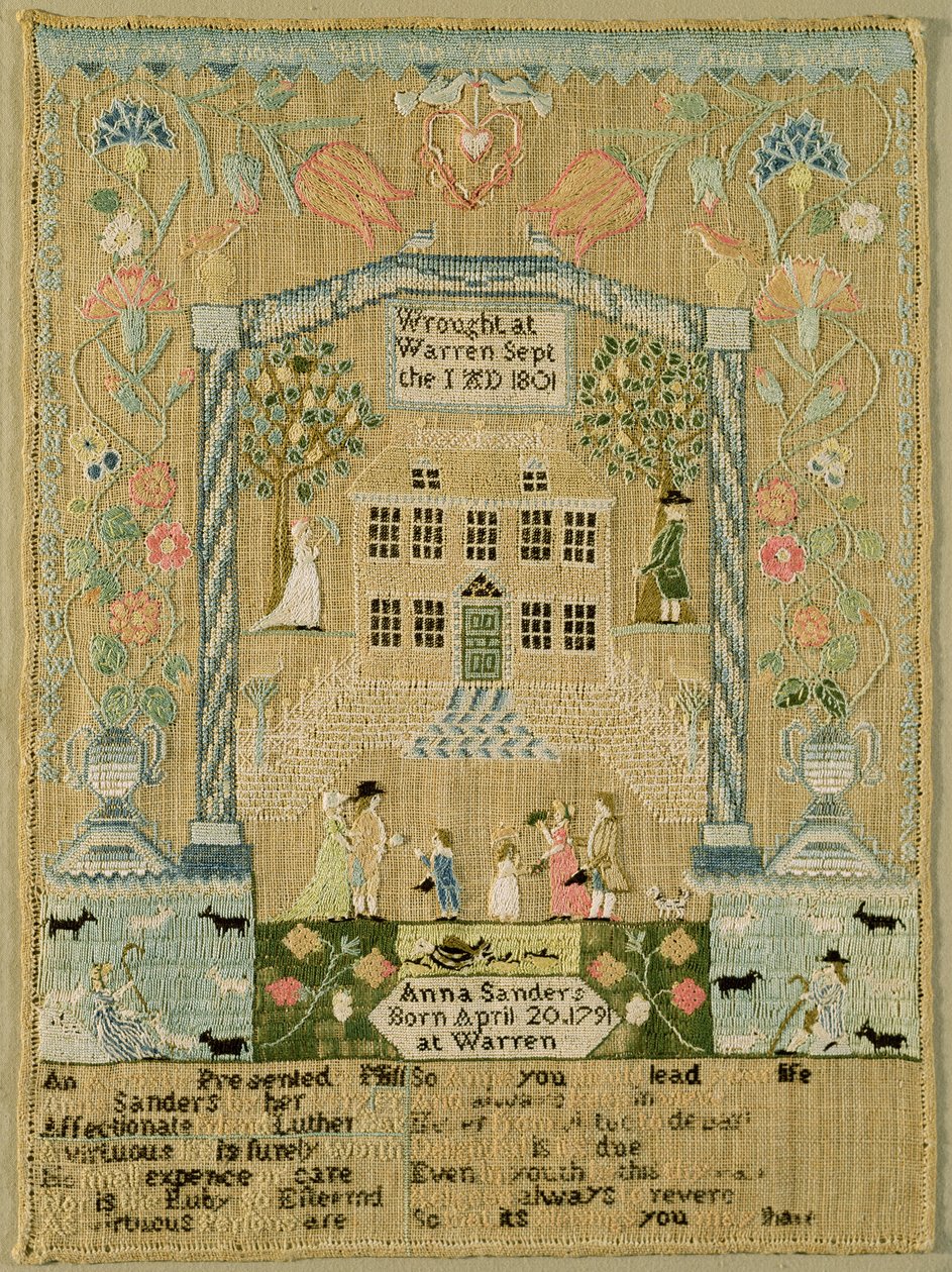 Próbnik, 1801 (jedwabna nić na lnie) autorstwa Anna Sanders