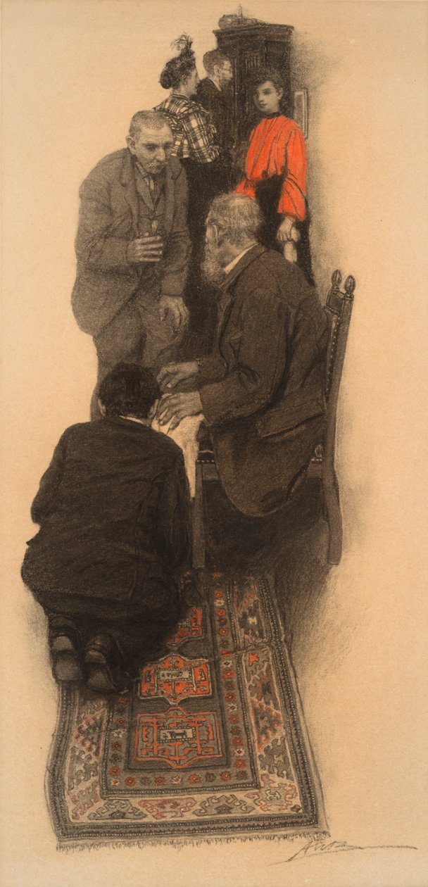 Nalegał na odkurzanie butów... (pastel na papierze) autorstwa Anna Whelan Betts