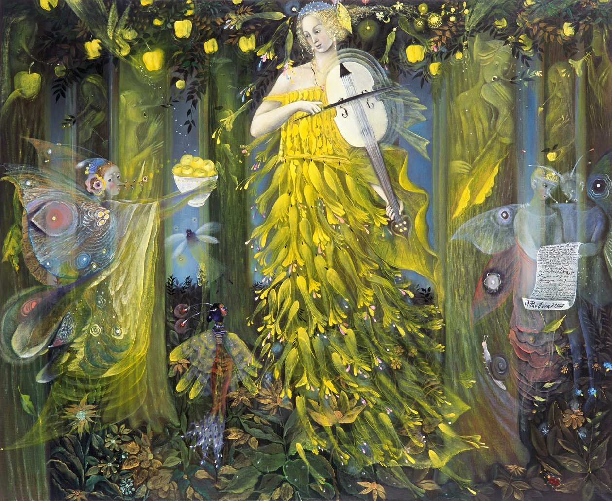 Queen of Quinces - według muzyki Maxa Regera, 2007 (olej na belgijskim płótnie) autorstwa Annael Anelia Pavlova