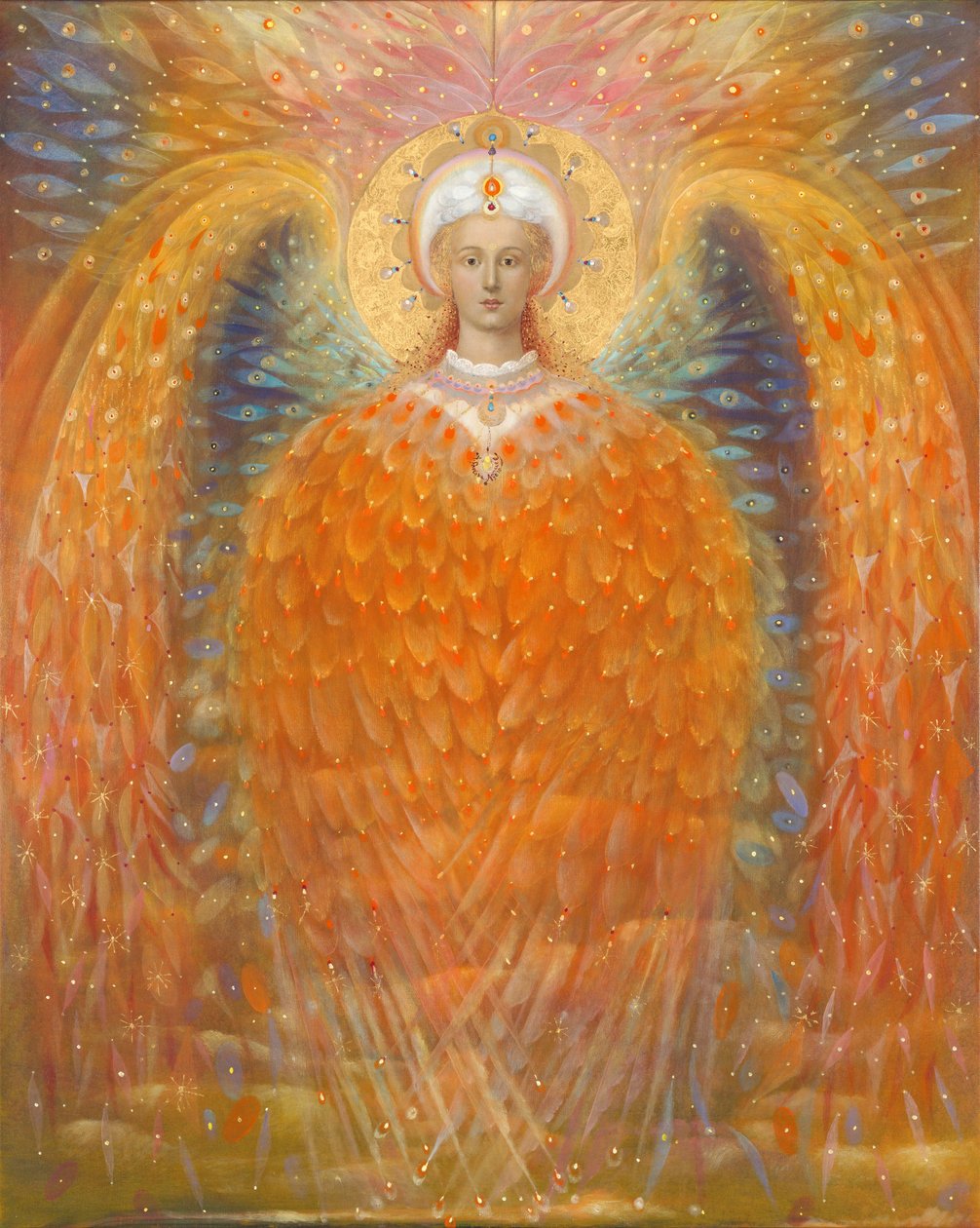Anioł Sprawiedliwości, 2010 (olej i złoto płatkowe na belgijskim płótnie) autorstwa Annael Anelia Pavlova