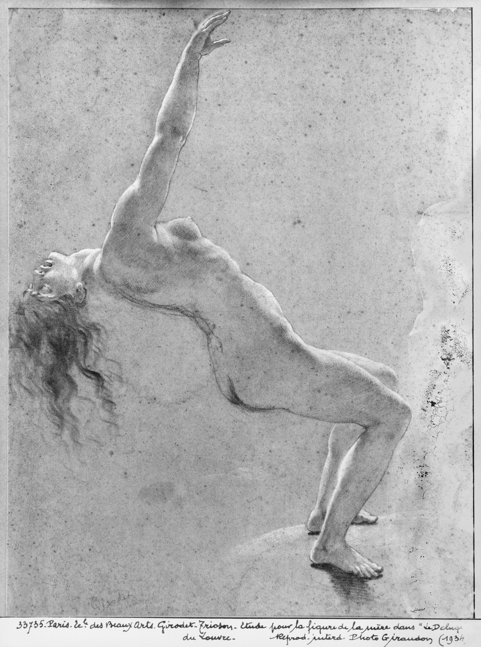 Scena powodzi, studium aktu kobiecego autorstwa Anne Louis Girodet de Roucy Trioson