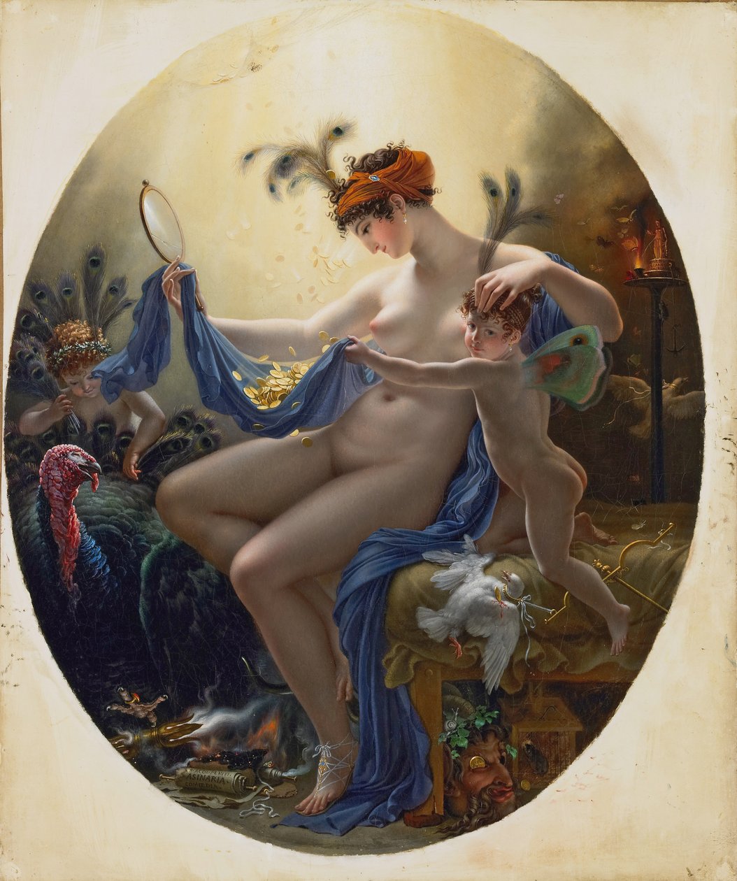 Portret panny Lange jako Danae, 1799 autorstwa Anne Louis Girodet de Roucy Trioson