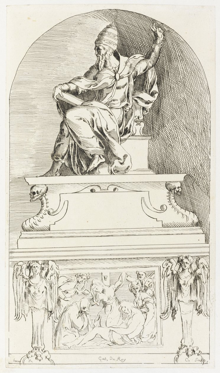 Studium do grobu papieża Klemensa VII, wg Baccio (Bartolommeo) Bandinelli (druk) autorstwa Anne Claude Philippe de Caylus