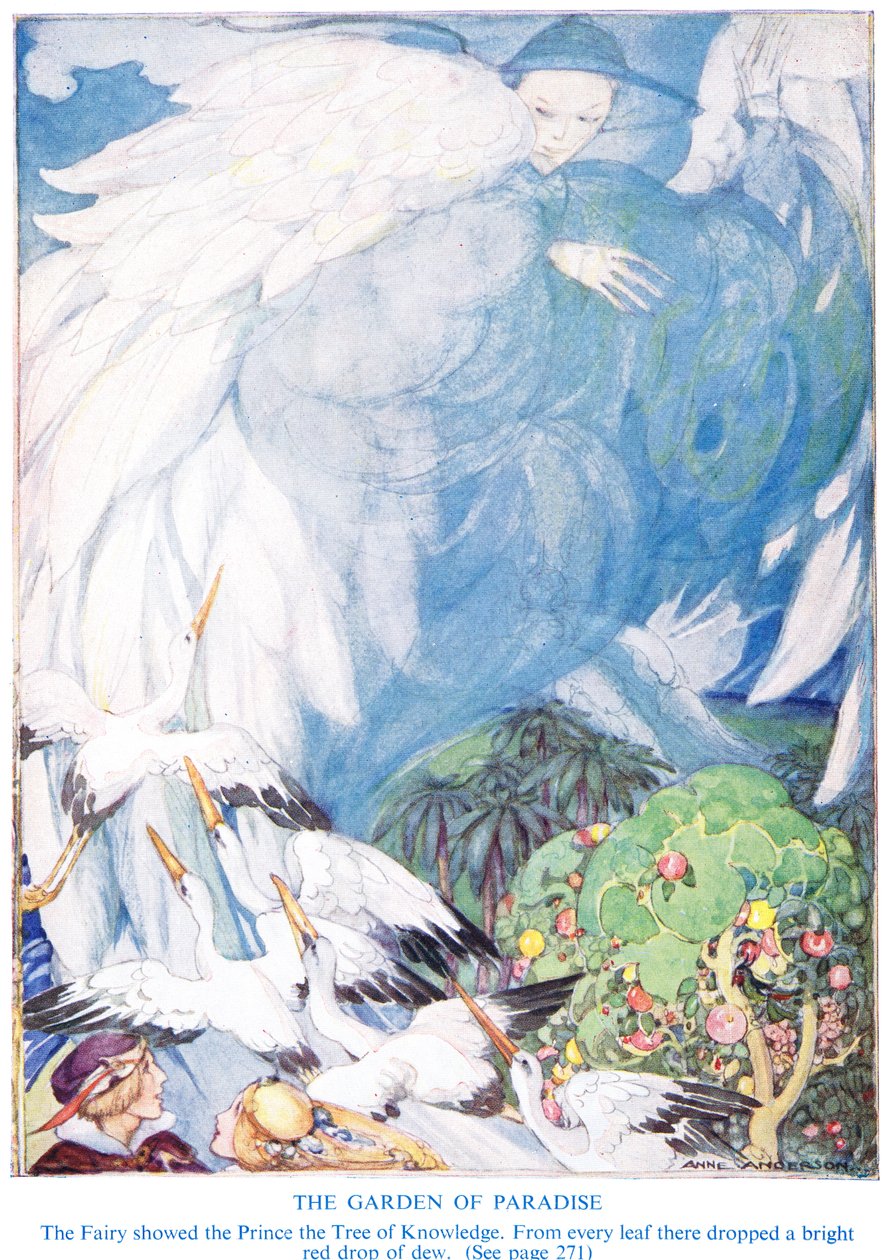 Ilustracja z „Rajskiego Ogrodu” Hansa Christiana Andersena autorstwa Anne Anderson
