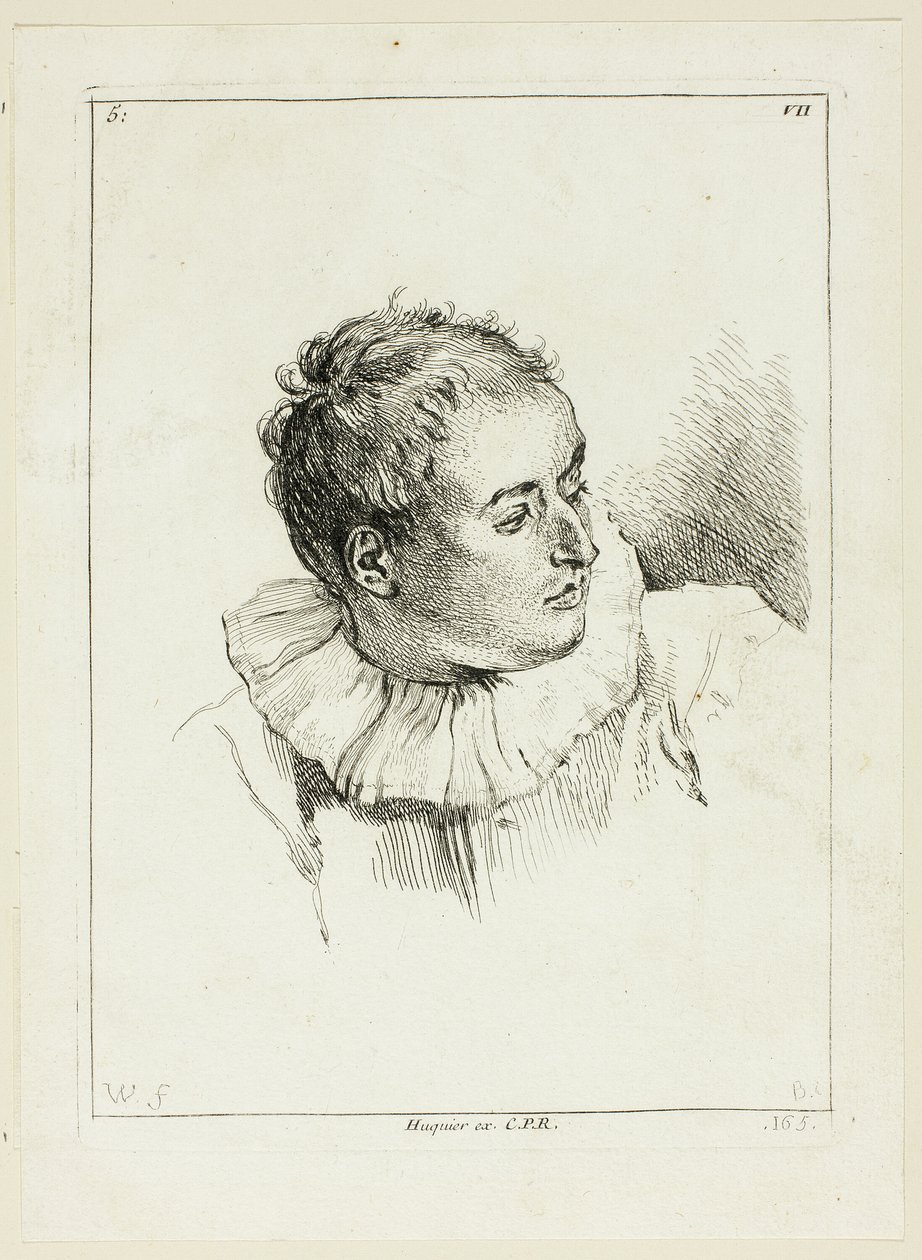 Głowa mężczyzny (obrócona w lewo) autorstwa Anne Claude Philippe Caylus