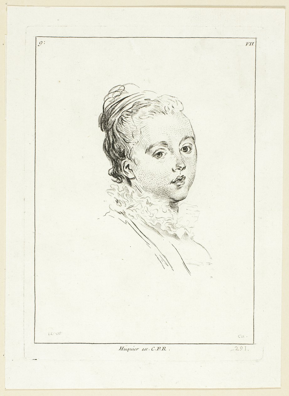 Głowa kobiety (obrócona w lewo) autorstwa Anne Claude Philippe Caylus