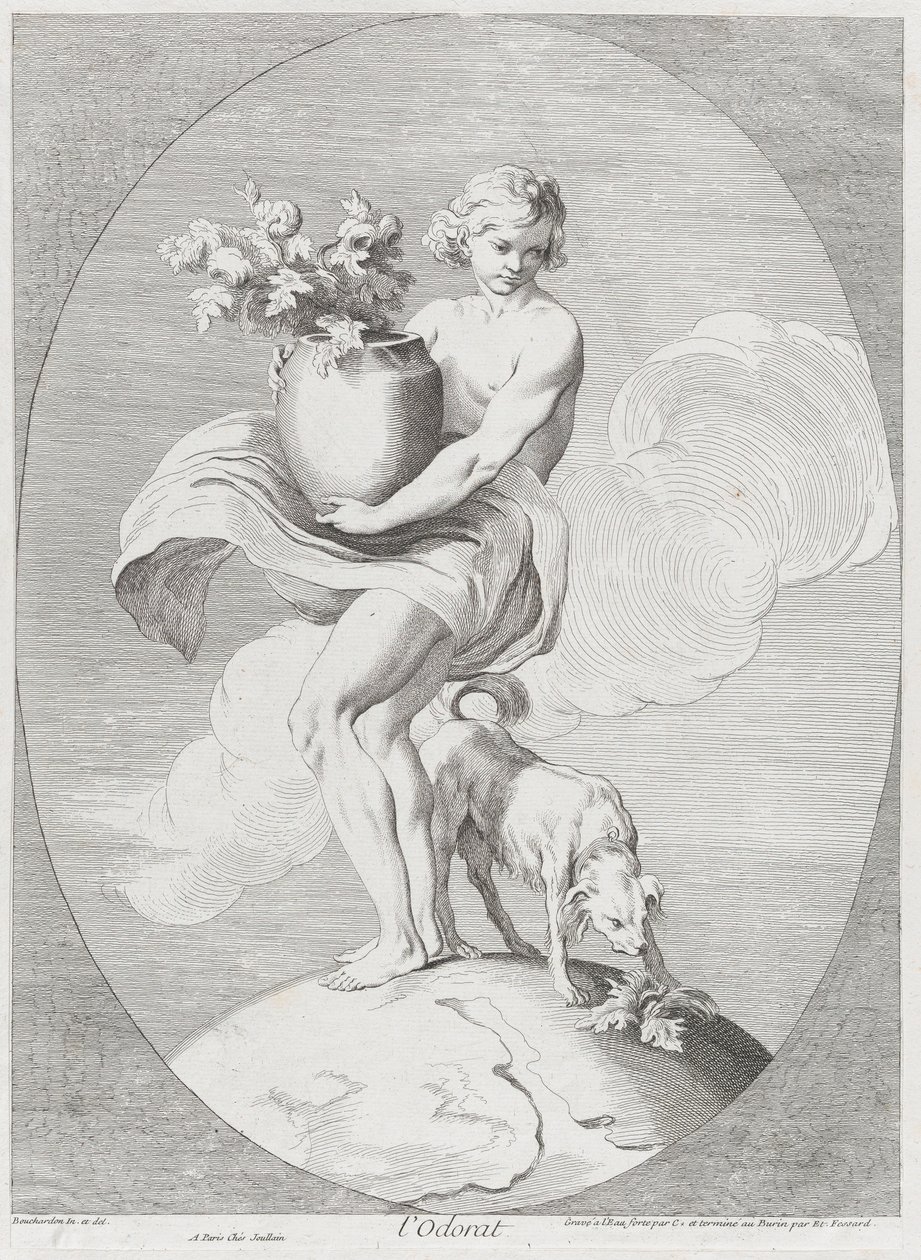 Zapach, 1730-65. Twórcy: Caylus, Anne-Claude-Philippe de, Etienne Fessard. autorstwa Anne Claude Philippe de Caylus, Etienne Fessard