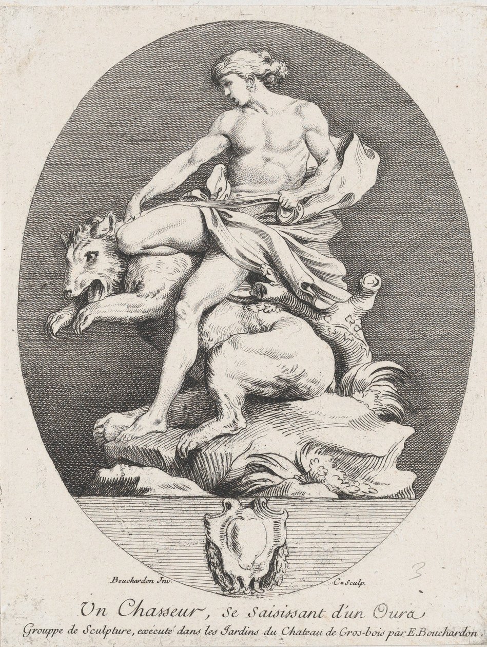 Łowca chwytający niedźwiedzia, 1737 autorstwa Anne Claude Philippe de