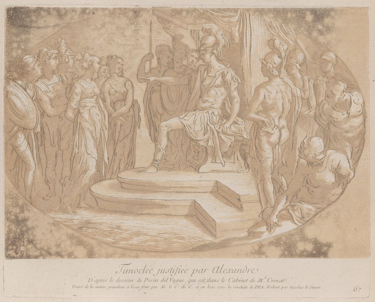 Aleksander Wielki uwalniający Timokleę, mroźną bea..., ca. 1729-40 autorstwa Anne Claude Philippe de