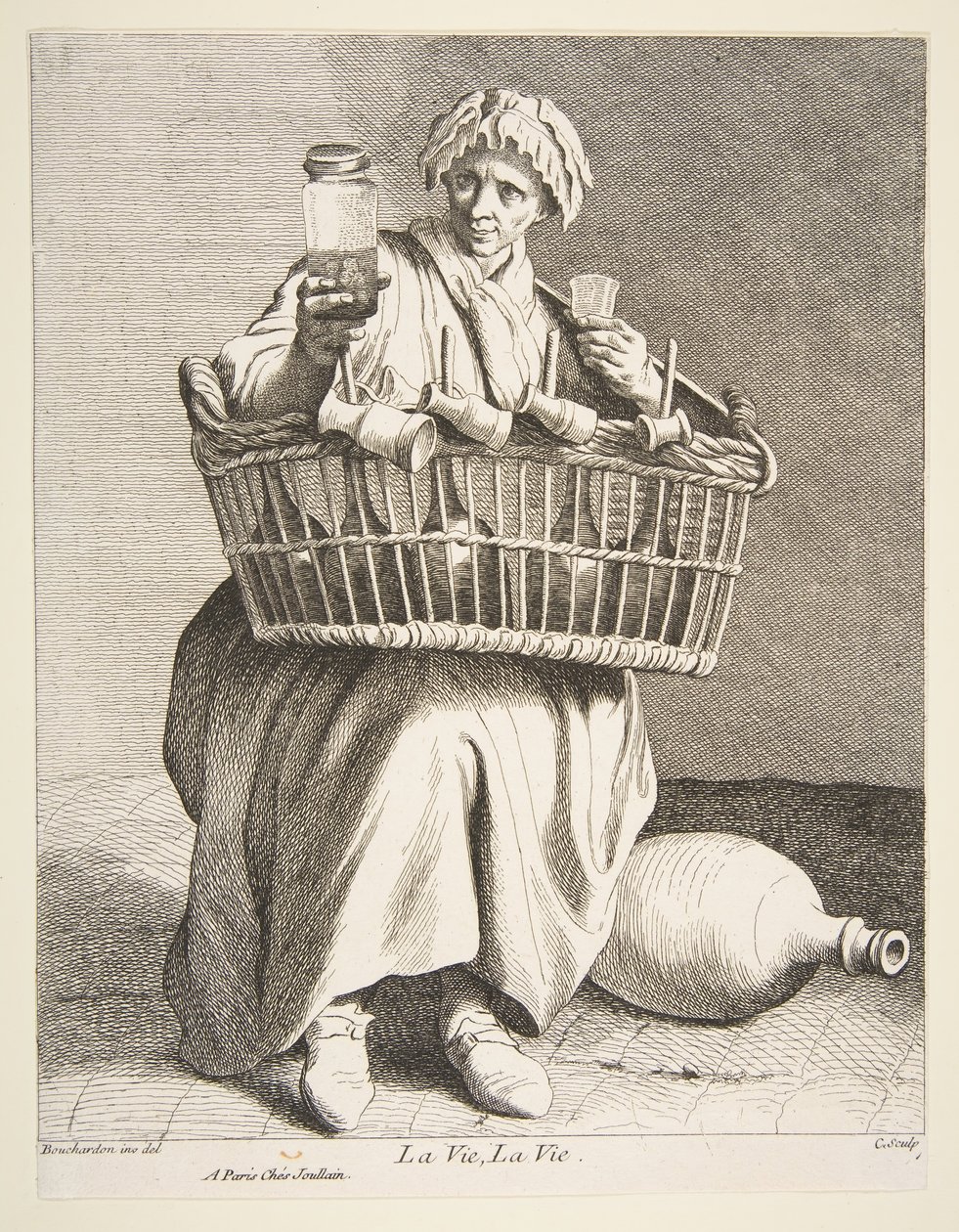 Sprzedawca brandy, 1737. autorstwa Anne Claude Philippe de Caylus