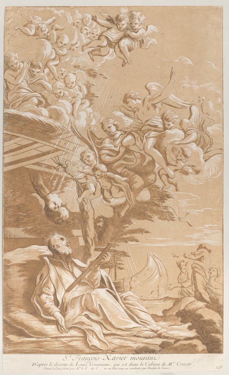 Śmierć św. Franciszka Ksawerego, ca. 1729. autorstwa Anne Claude Philippe de Caylus