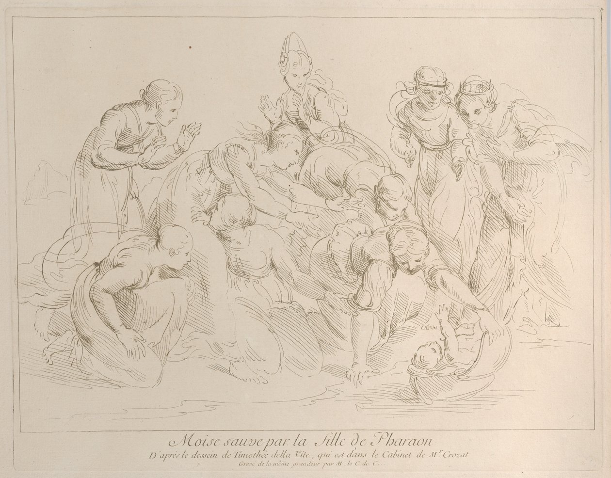 Mojżesz uratowany przez córkę faraona, ok. godz. 1729. autorstwa Anne Claude Philippe de Caylus