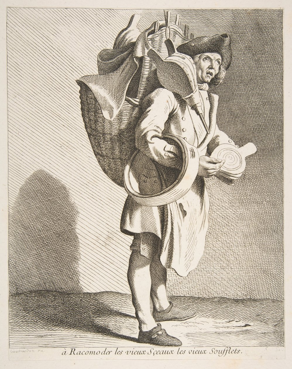 Naprawiacz uszczelek i mieszków, 1738. autorstwa Anne Claude Philippe de Caylus