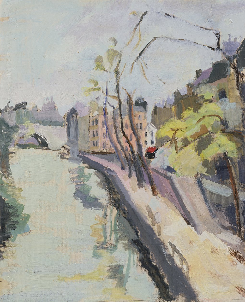 Quai des Grands Augustins, Paryż, 1961 (olej na papierze) autorstwa Anne Durham