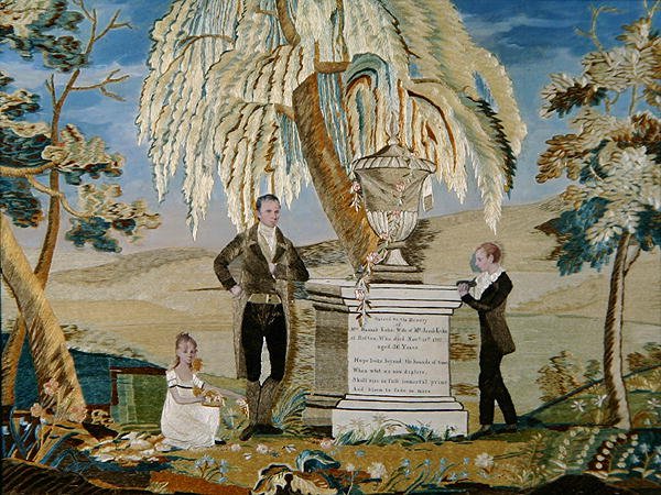 Obraz żałobny (jedwab i akwarela na jedwabiu) autorstwa Anne Kuhn