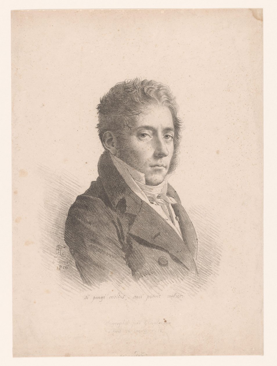 Portret van Marie Philippe Coupin de la Couperie Skoro farba jest lepsza, to lepiej być nie może (tytuł na przedmiocie) autorstwa Anne Louis Girodet Trioson