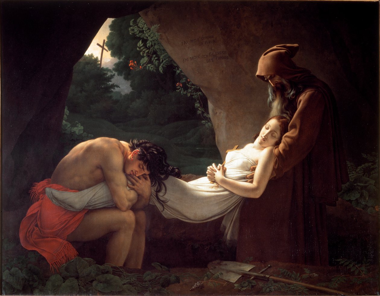 Atala przy grobie lub pogrzebie Atala autorstwa Anne Louis Girodet de Roucy Trioson