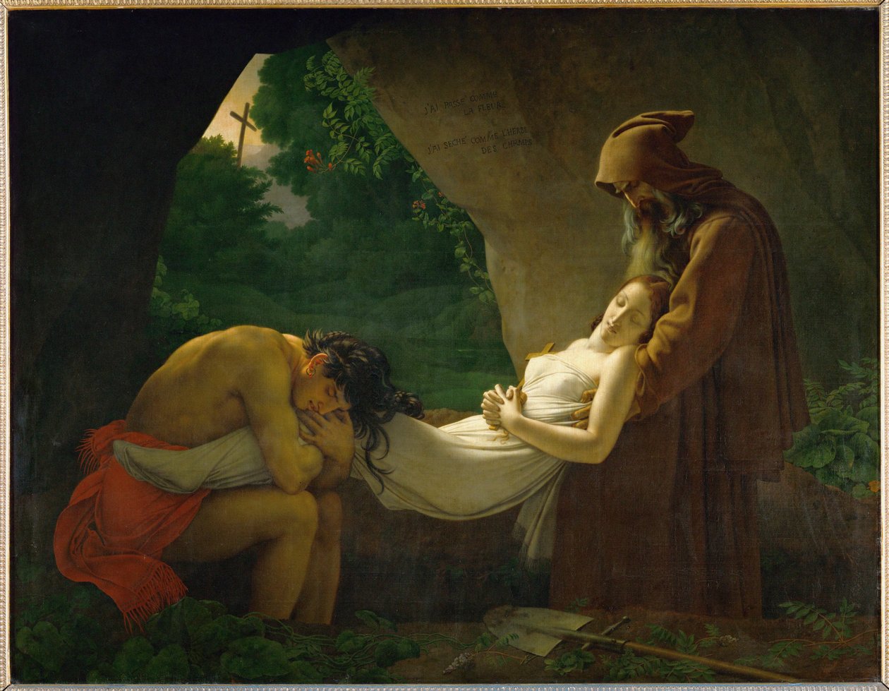 Atala au Tombeau, znany również jako pogrzeb Atali ... autorstwa Anne Louis Girodet de Roucy Trioson