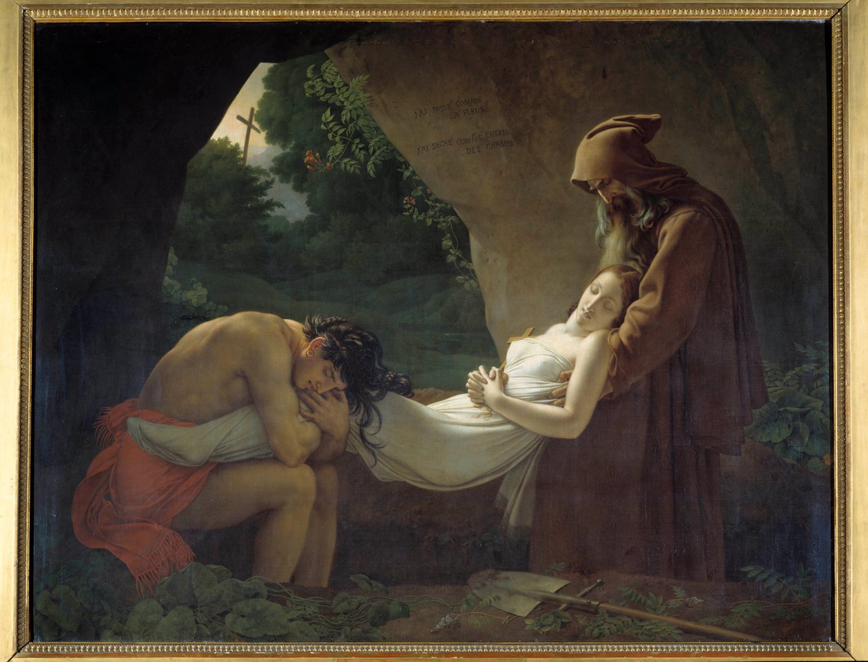 Atala do grobowca lub pogrzeb Atala. Obraz Anne Louis Girodet de Roucy-Trioson (Anne-Louis Girodet de Roucy Trioson autorstwa Anne Louis Girodet de Roucy Trioson