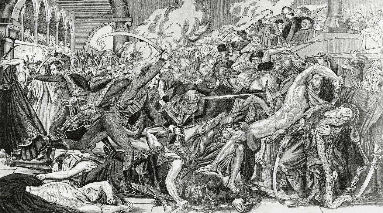 Francuskie represje podczas buntu w Kairze, 21 października autorstwa Anne Louis Girodet de Roucy Trioson