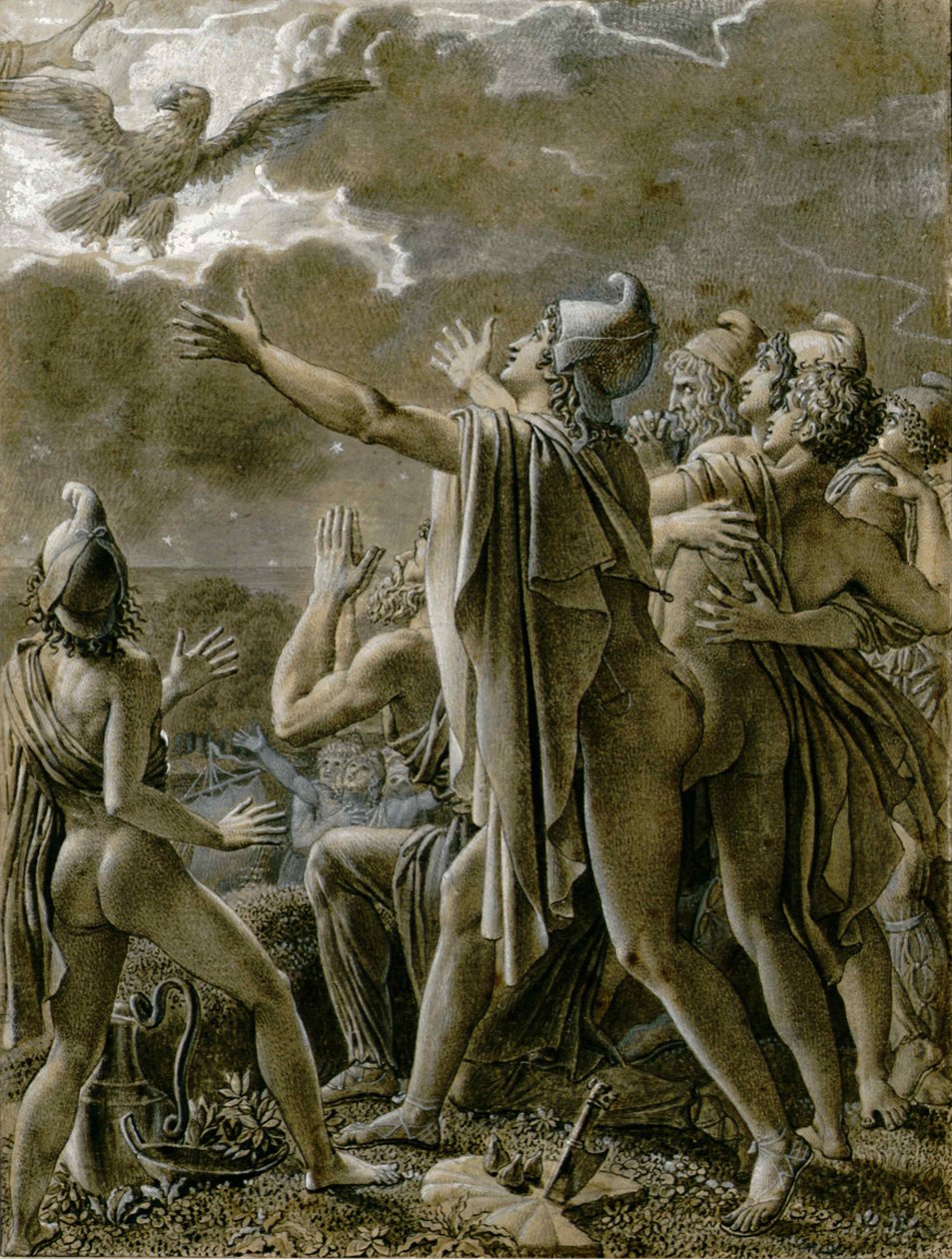 Eneasz i jego zwolennicy w Lacjum, 1791-1793. autorstwa Anne Louis Girodet de Roucy Trioson